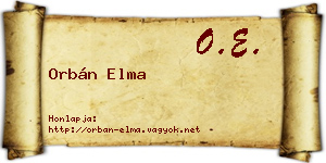 Orbán Elma névjegykártya