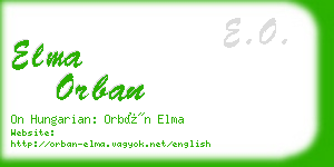 elma orban business card
